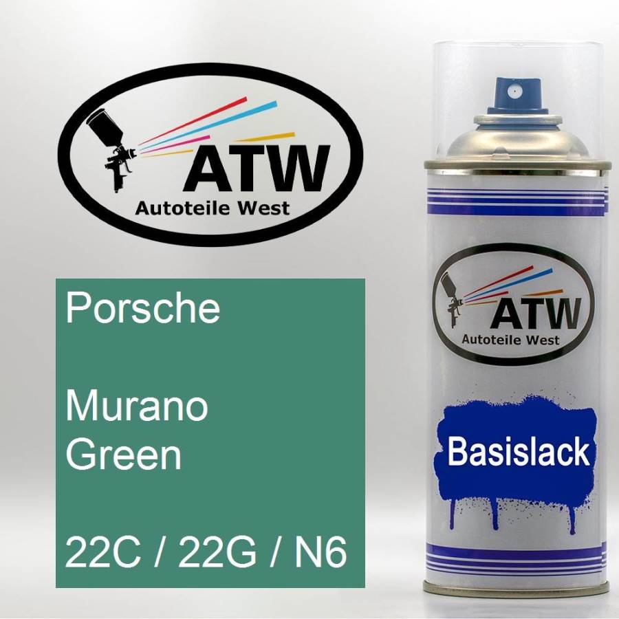 Porsche, Murano Green, 22C / 22G / N6: 400ml Sprühdose, von ATW Autoteile West.